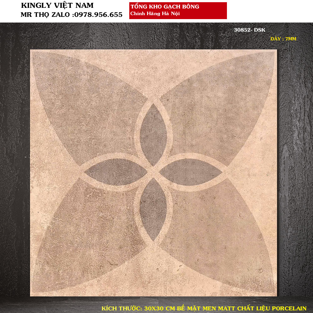 Gạch bông màu nâu 30x30 30852